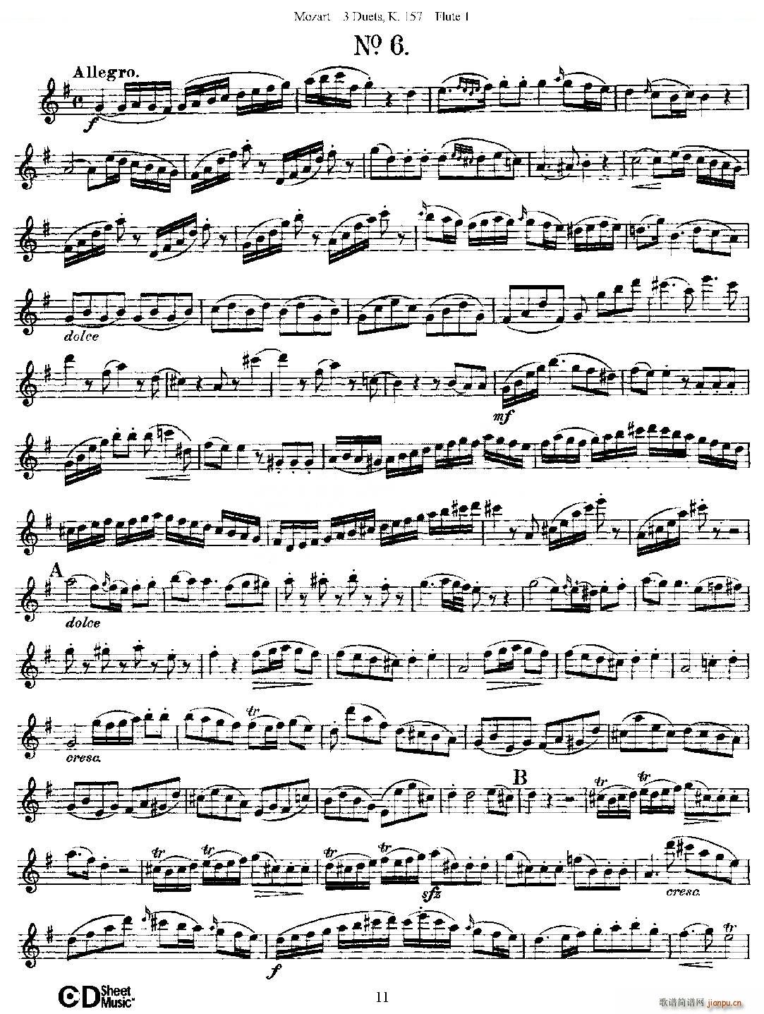 3 Duets K 157 ֮һ  K157 ͭ()11