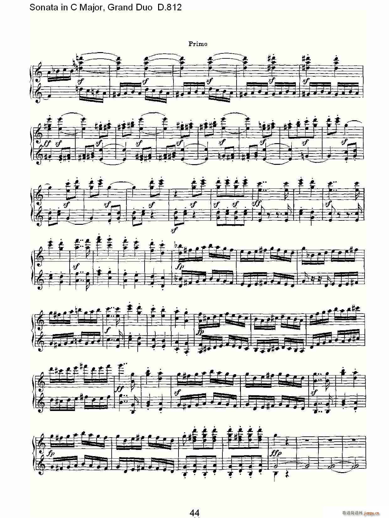 Sonata in C Major, Grand Duo D.812()14