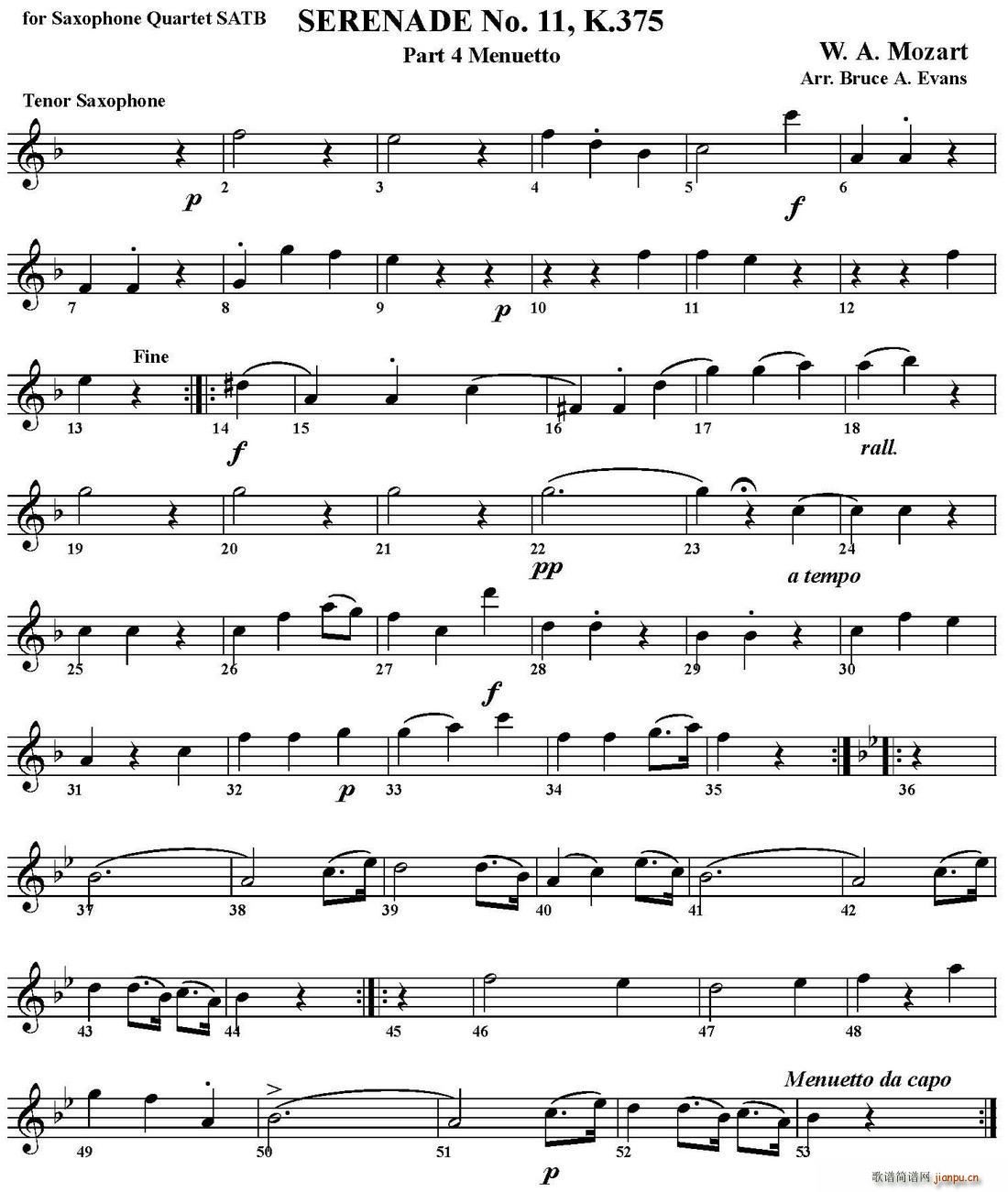 SERENADE No 11 K 375 Part 4 Menuetto  ˹()1