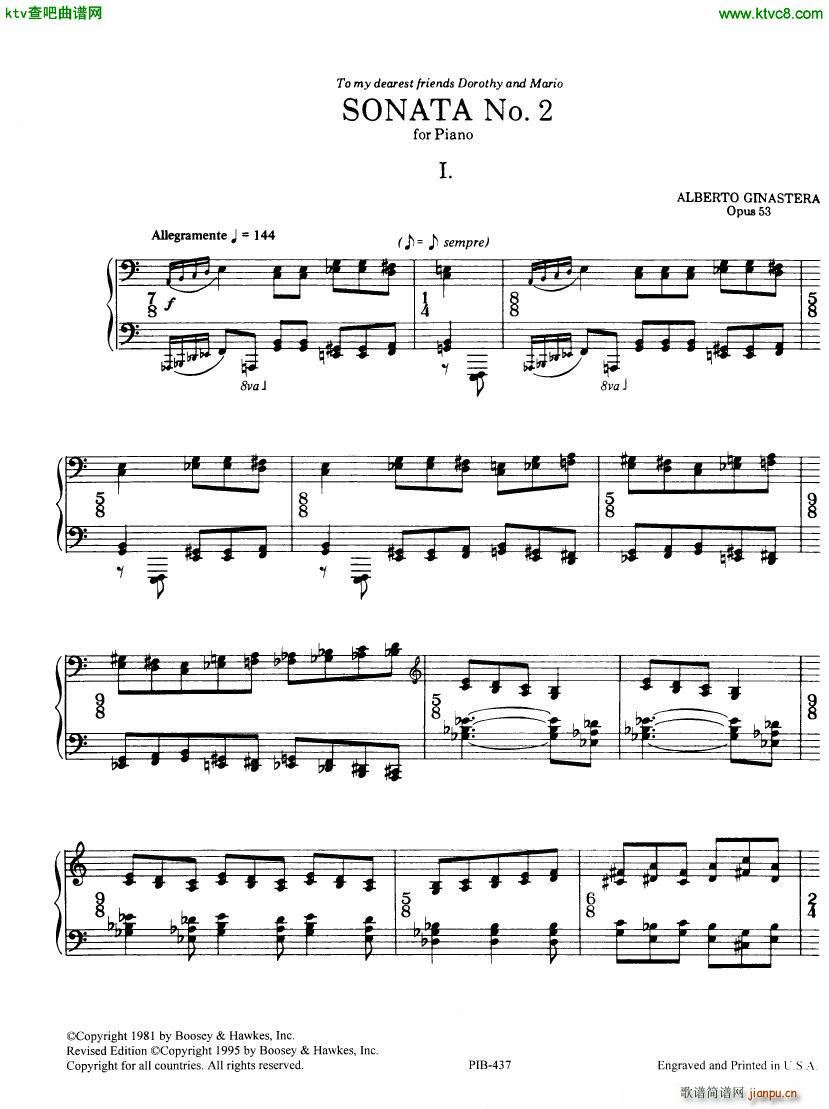 Ginastera op 53 Sonata No 2()1