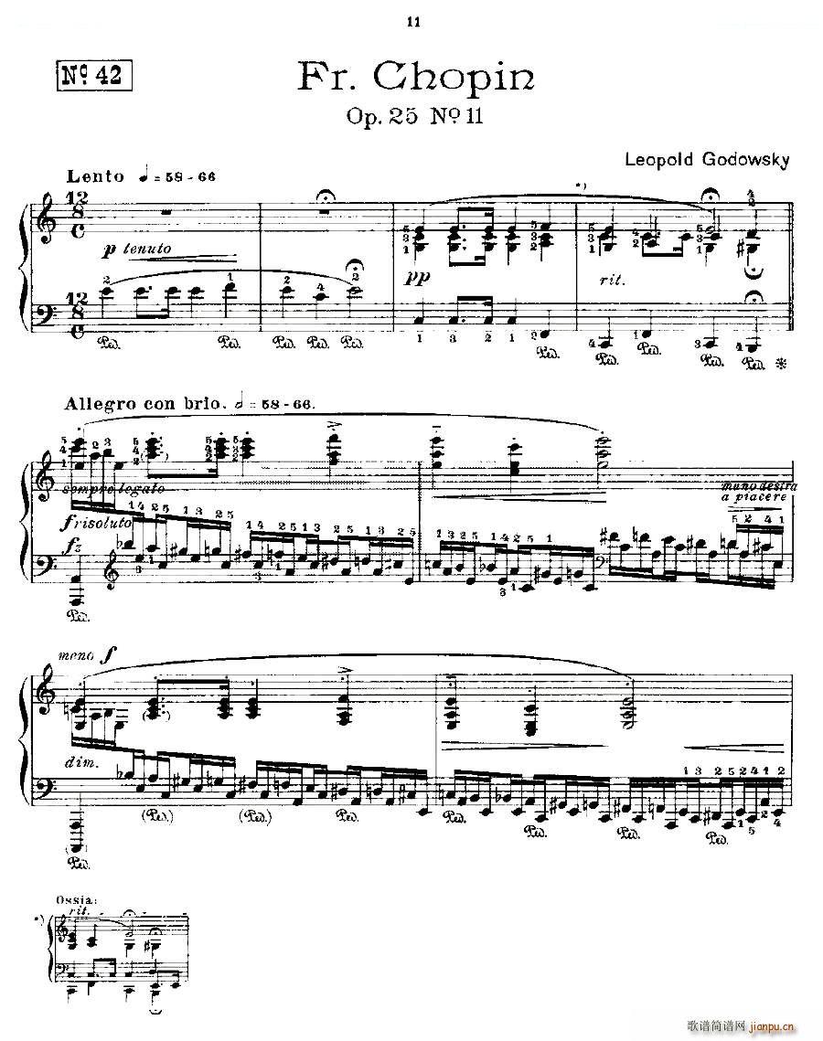 Ф ϰ Fr Chopin Op 25 No11()1
