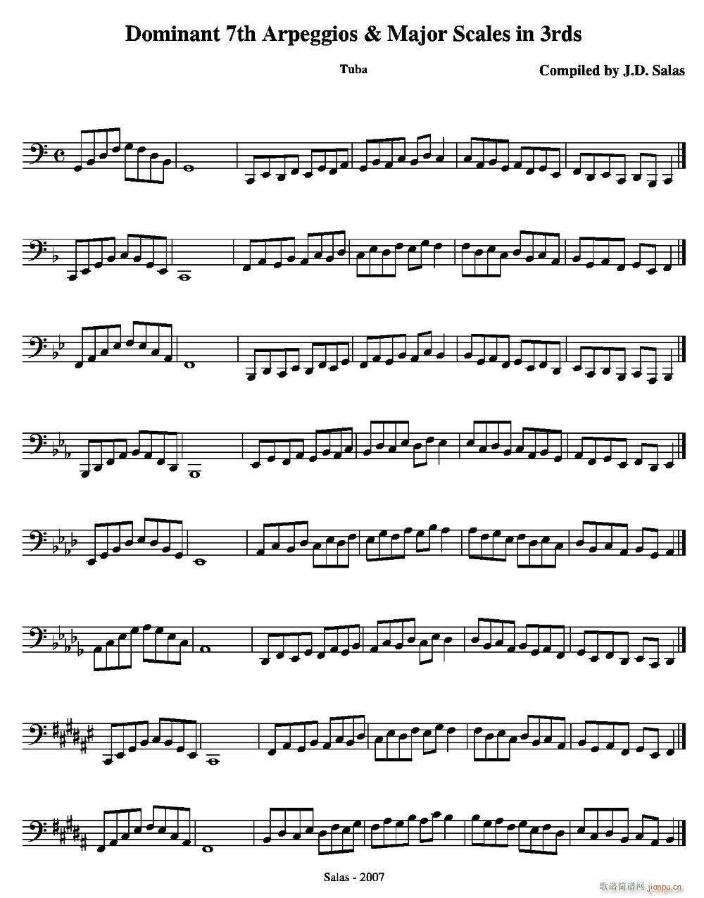 Dom 7th Arp Major Scales in 3rds Tuba ϰ̲ѡ(ʮּ)1