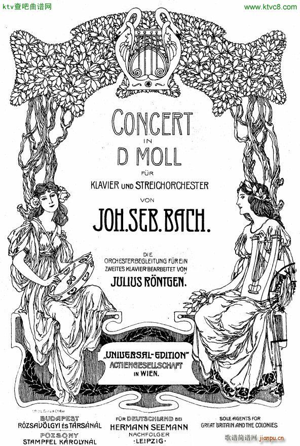 Bach JS BWV 1052 Keyboard Concerto in d ed R ntgen()1