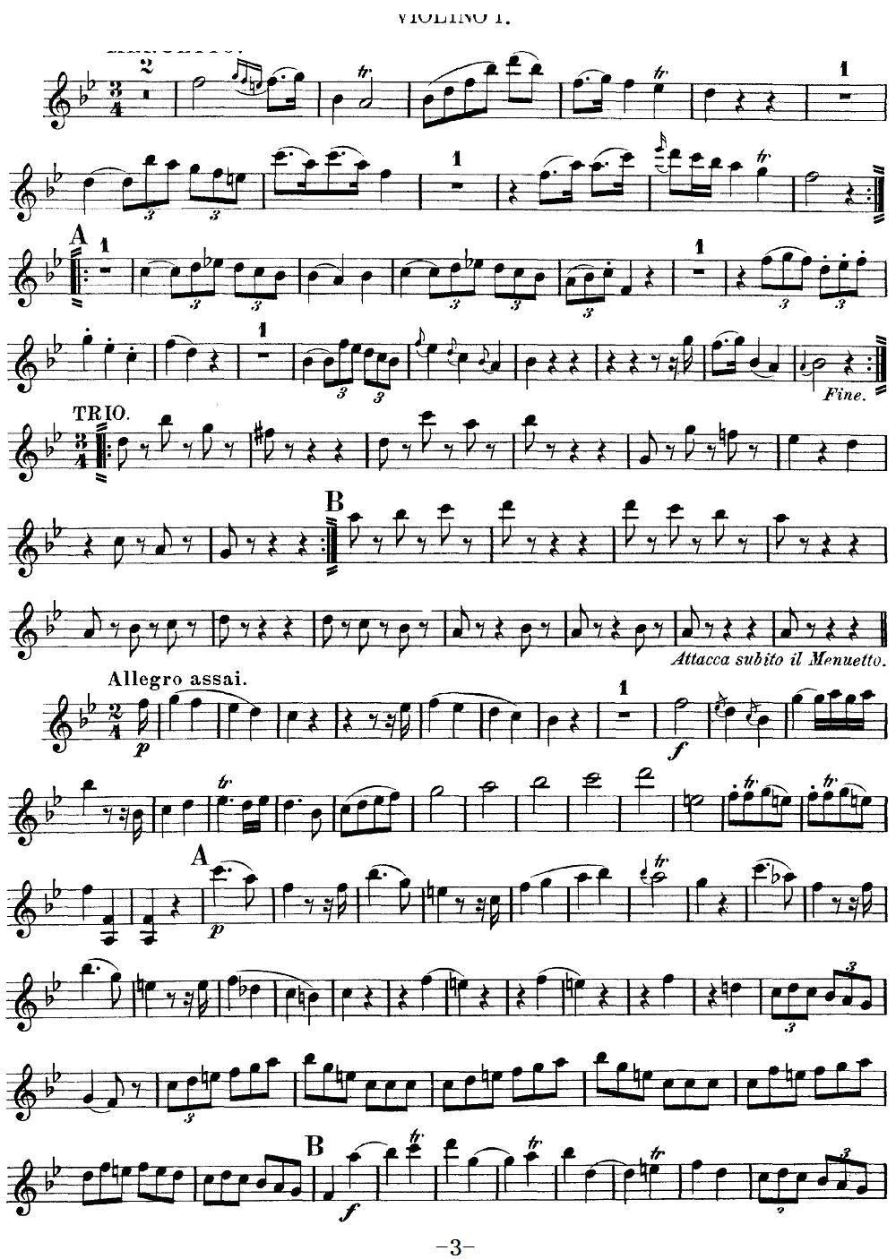 Mozart Quartet No 12 in Bb Major K 172 Violin 1(ʮּ)3