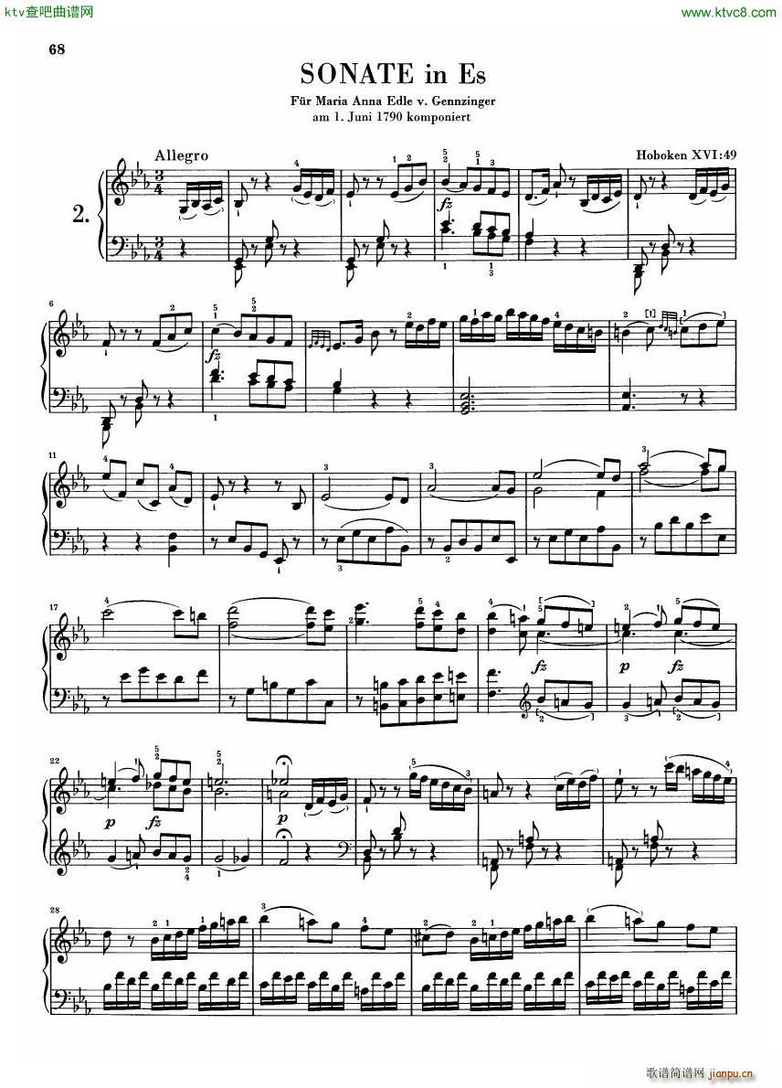 Haydn hob xvi 49sc Sonata59()1