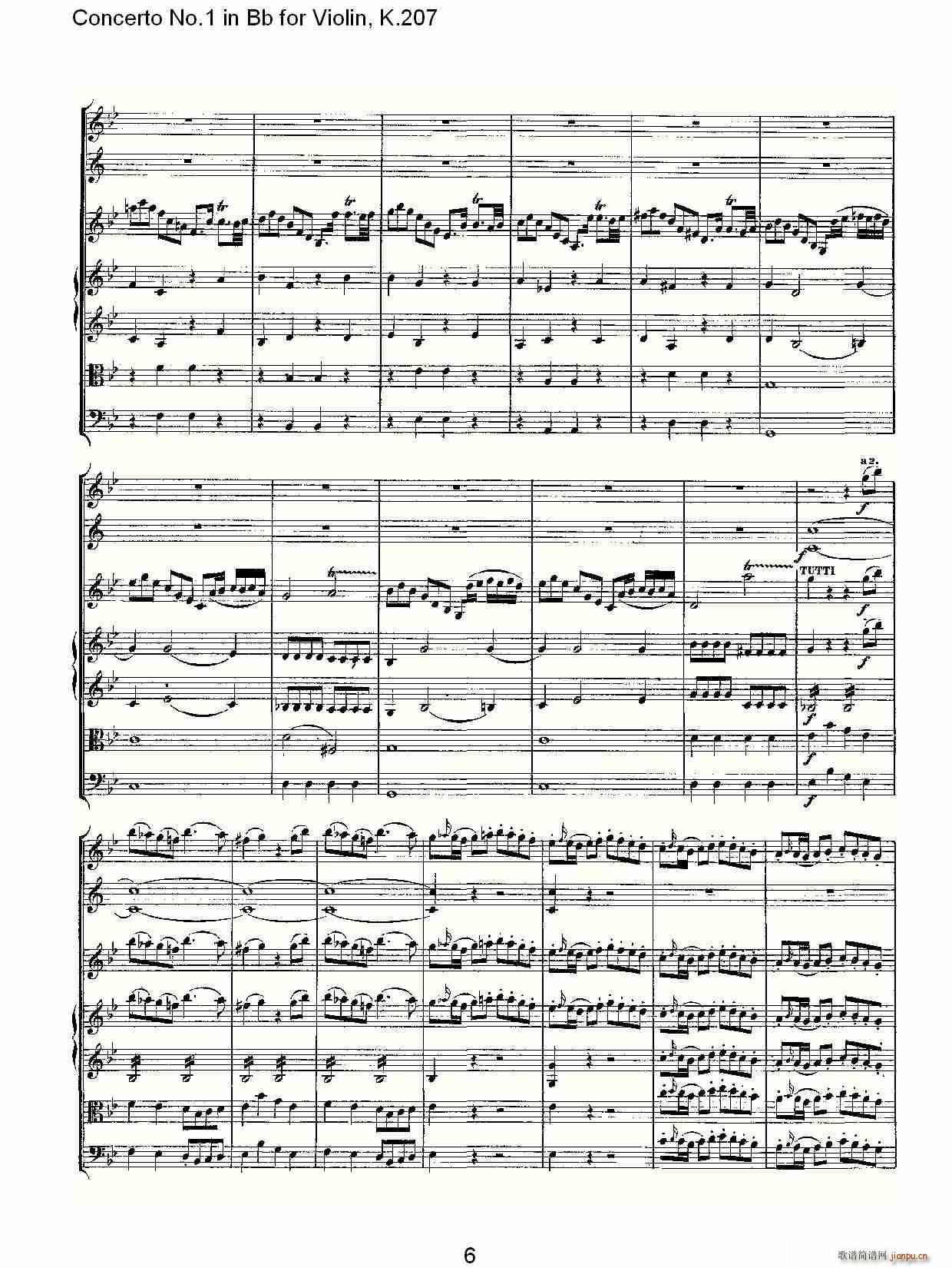 Concerto No.1 in Bb for Violin, K.207(С)6