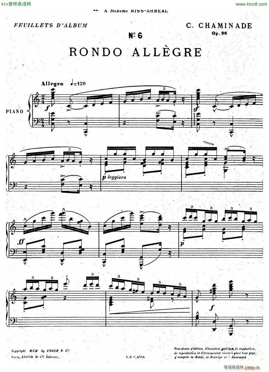 chaminade six feuillets 2()13