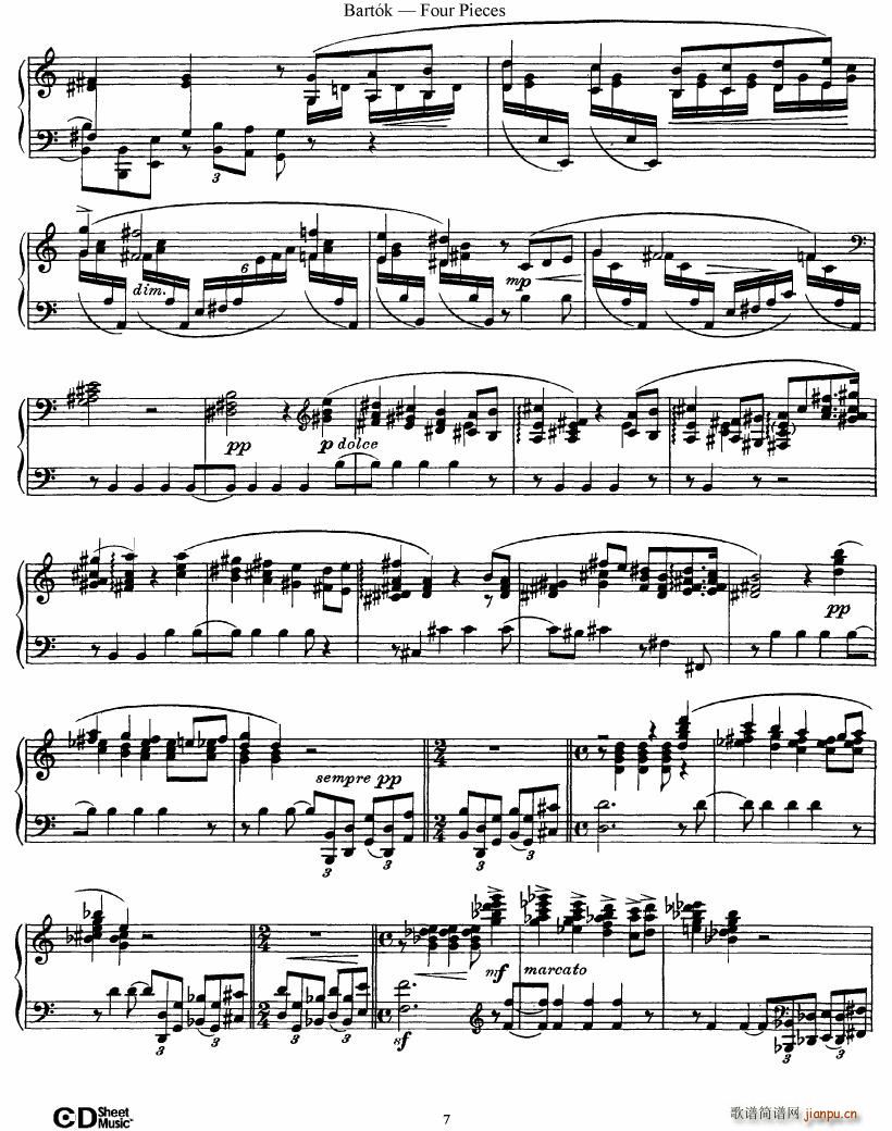 Bartok DD 71 Four Piano Pieces()7
