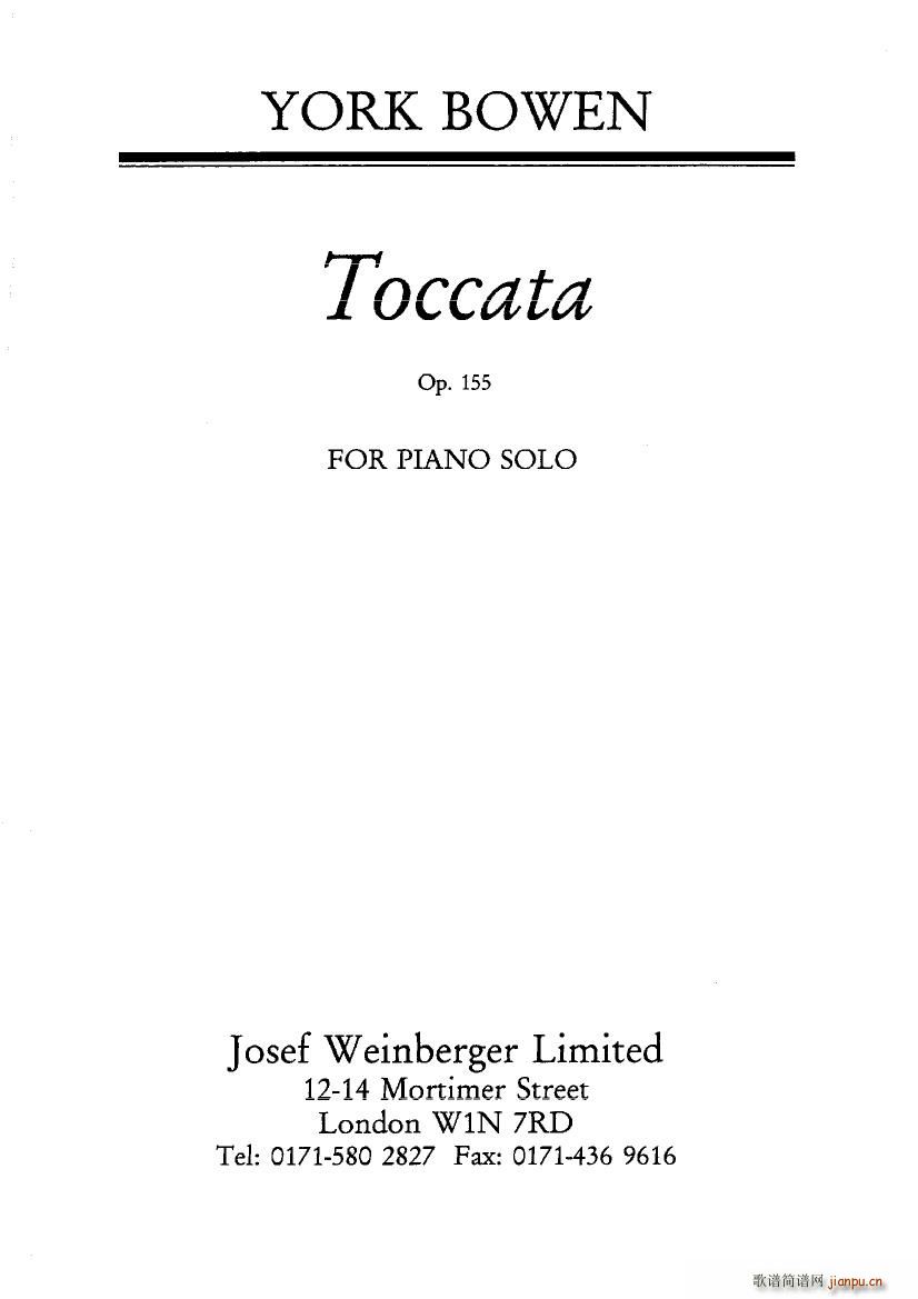 Bowen Toccata Op 155()1