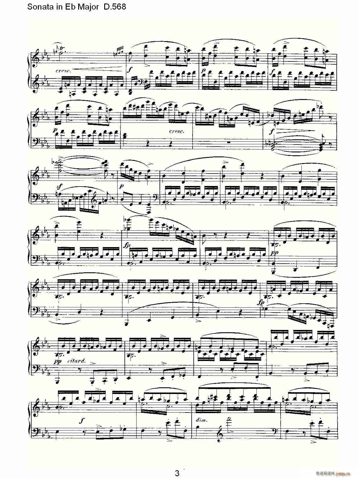 Sonata in Eb Major D.568(ʮּ)3
