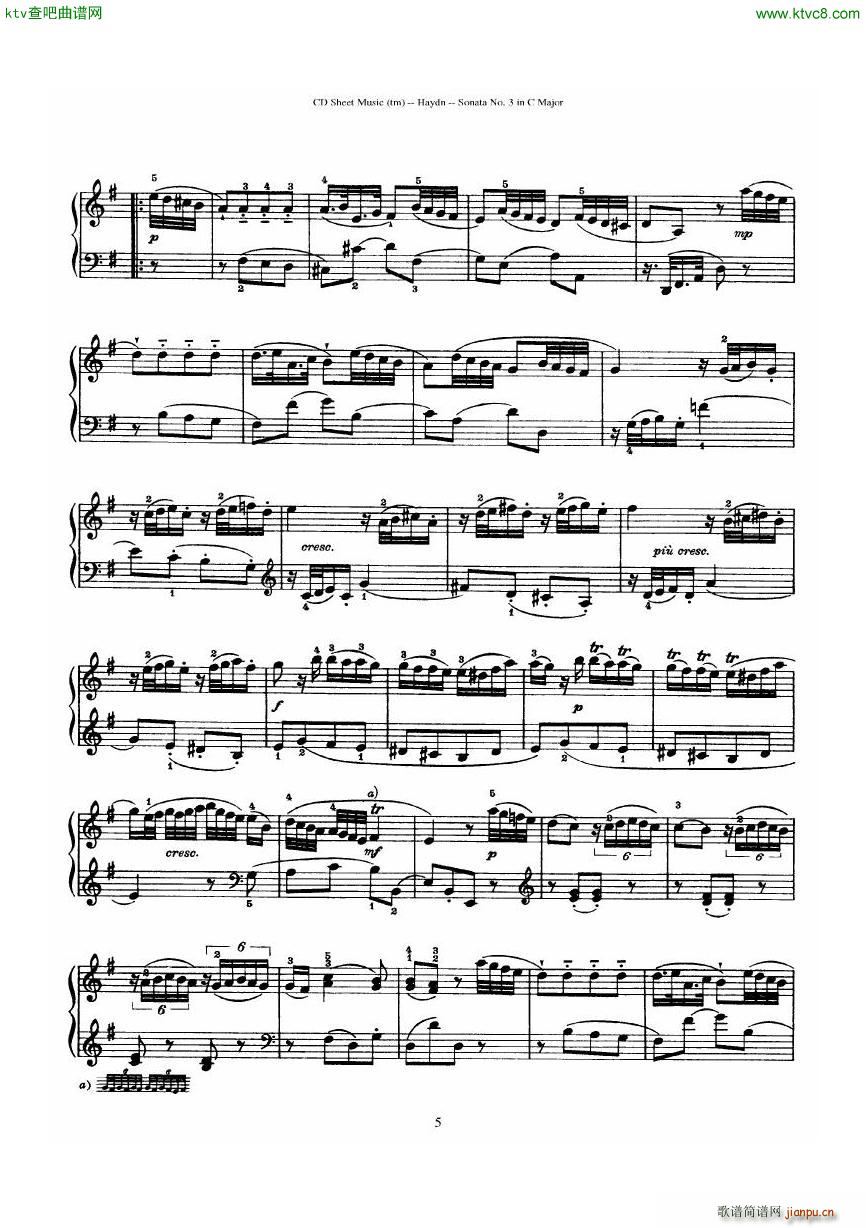 Haydn Joseph Sonata no 3 in C Major()5