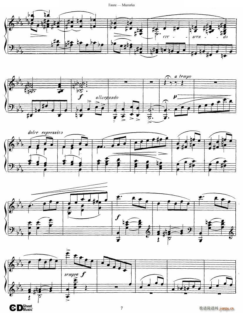 Faure Mazurka Op 32 Mazurka Op 32(ʮּ)7