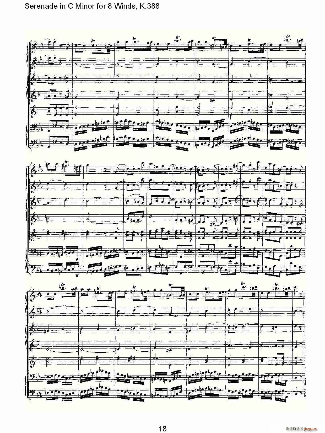 Serenade in C Minor for 8 Winds, K.388(ʮּ)18
