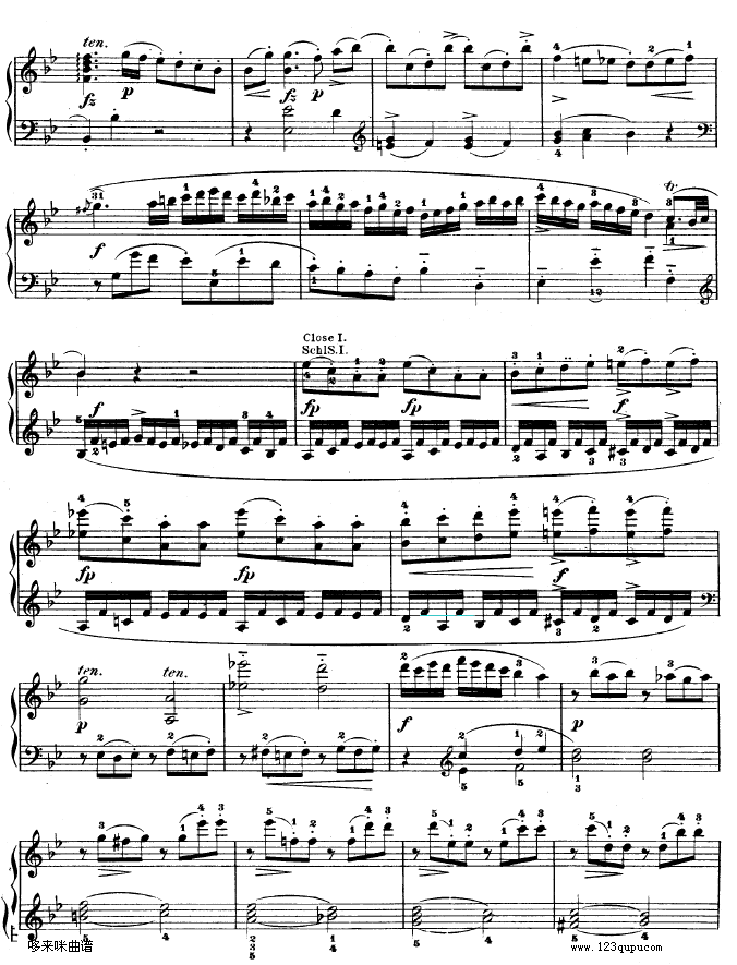 降B大调奏鸣曲kv333-莫扎特(钢琴谱)7