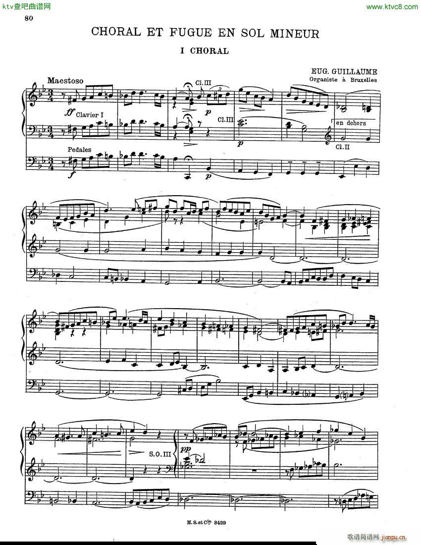 Guillaume Eugene Choral et Fugue in g min organ()1
