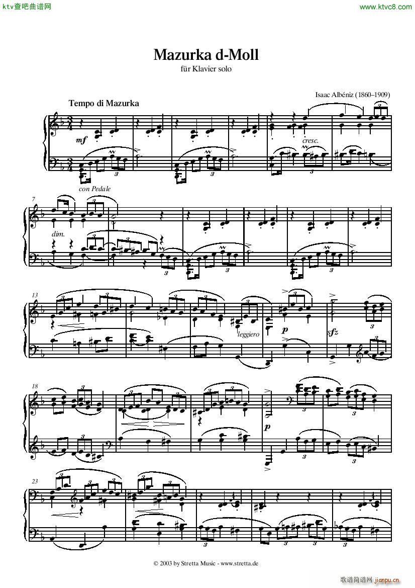 Albeniz Mazurka d Moll()1