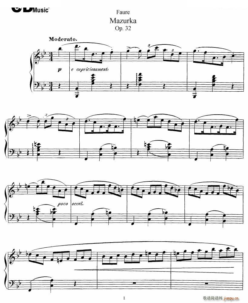 Faure Mazurka Op 32 Mazurka Op 32(ʮּ)1