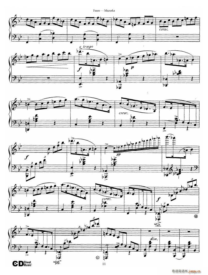 Faure Mazurka Op 32 Mazurka Op 32(ʮּ)11