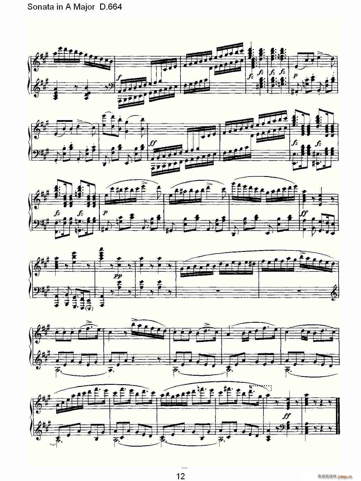 Sonata in A Major D.664(ʮּ)12