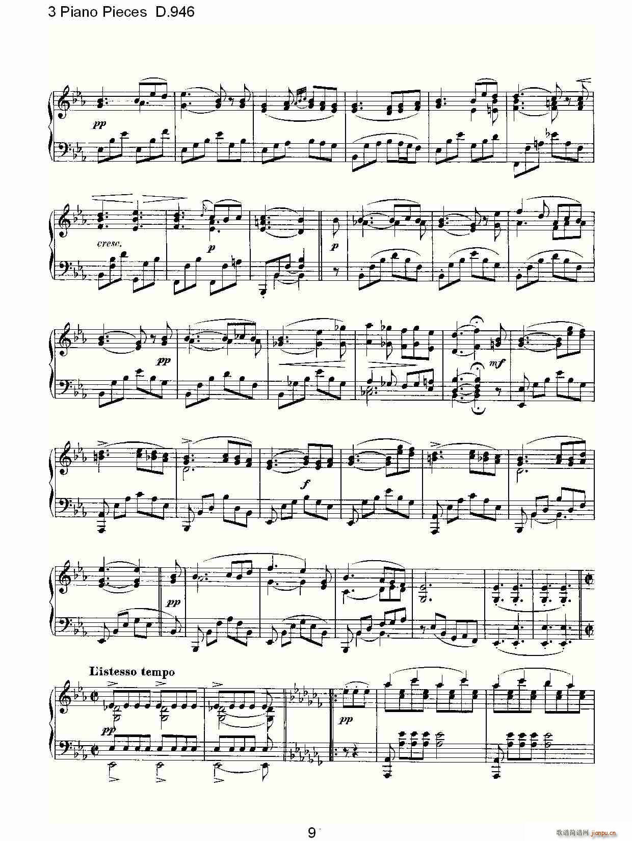 3 Piano Pieces D.946()9