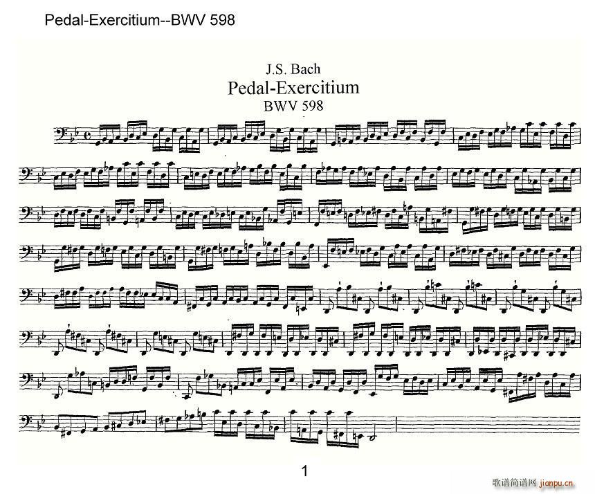 Pedal Exercitium BWV 598 ܷ(ʮּ)1