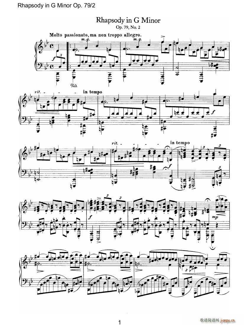 Brahms Rhapsody Op79 2()1