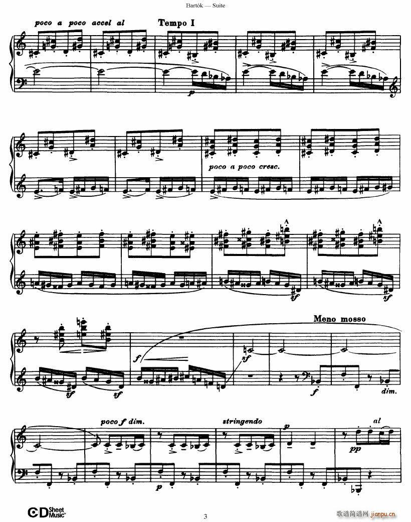 Bartok SZ 62 Suite for Piano op 14()3