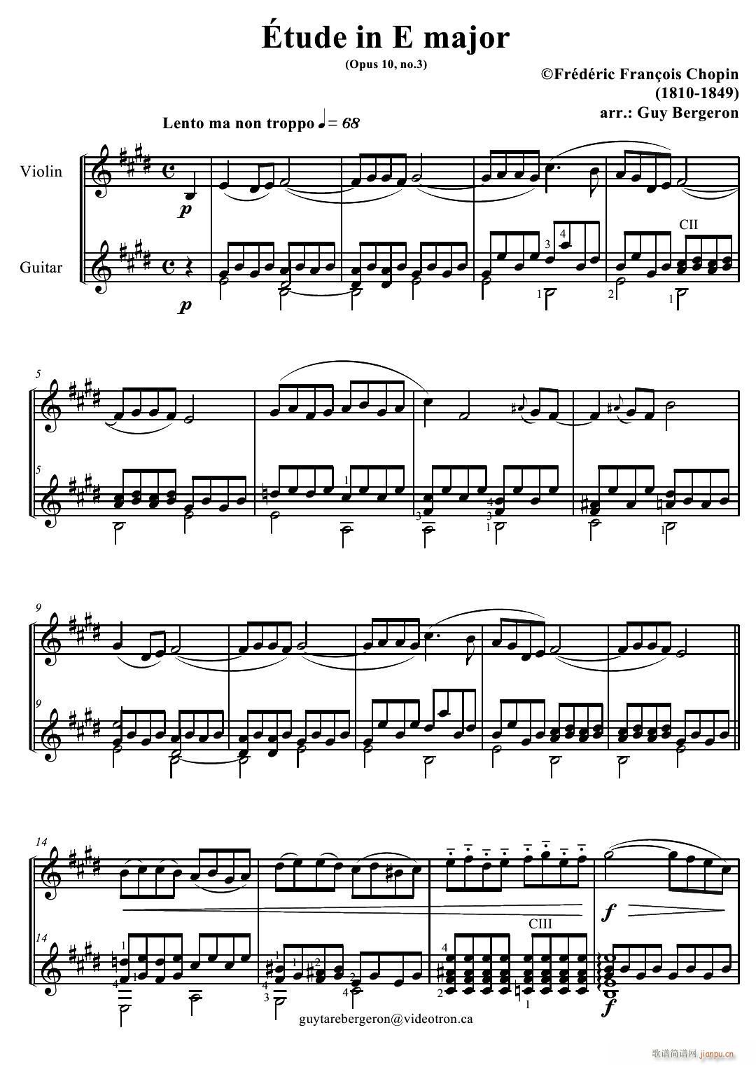Etude in E major Op 10 No 3 Сټ(С)1
