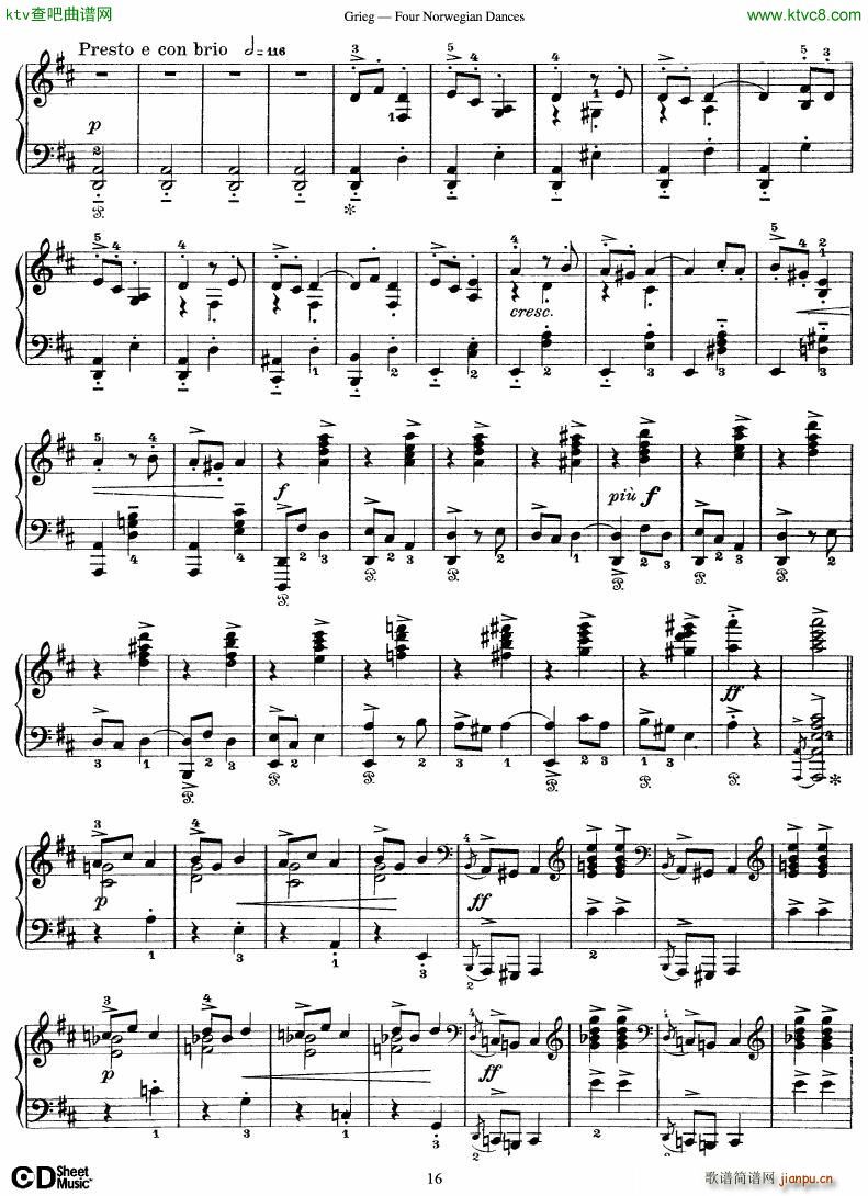 Grieg Four Norwegian Dances()16