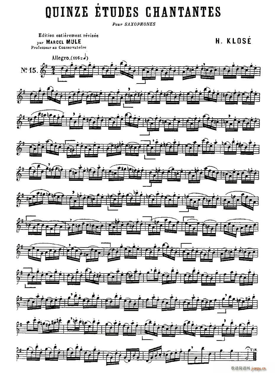 Klose Etudes Chantantes Pour Saxophone(ʮּ)1