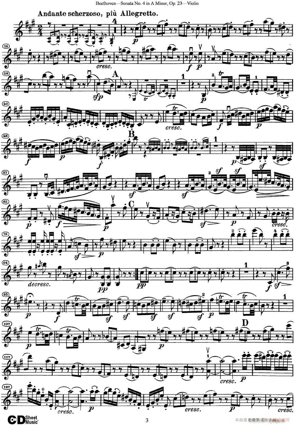 Violin Sonata No 4 in A Minor Op 23(С)3