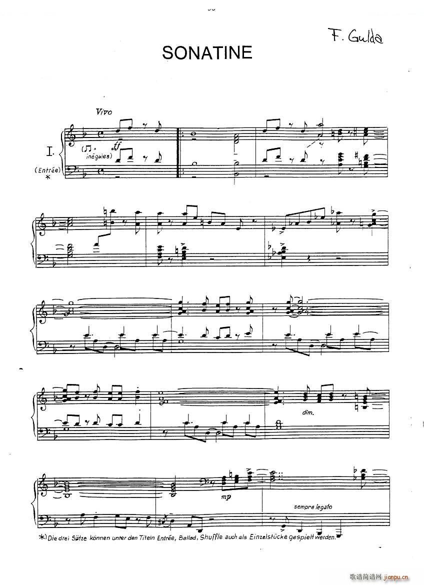 Gulda Sonatine Sonatine(ʮּ)1