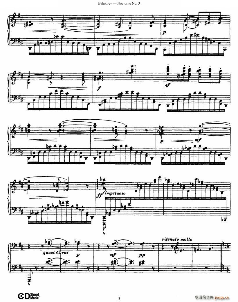Balakirev Nocturne No 3 Nocturne No 3(ʮּ)5