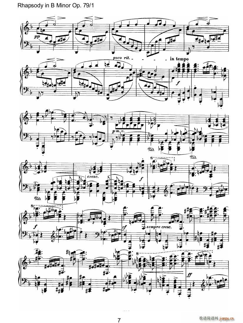 Brahms Rhapsody Op79 1()7