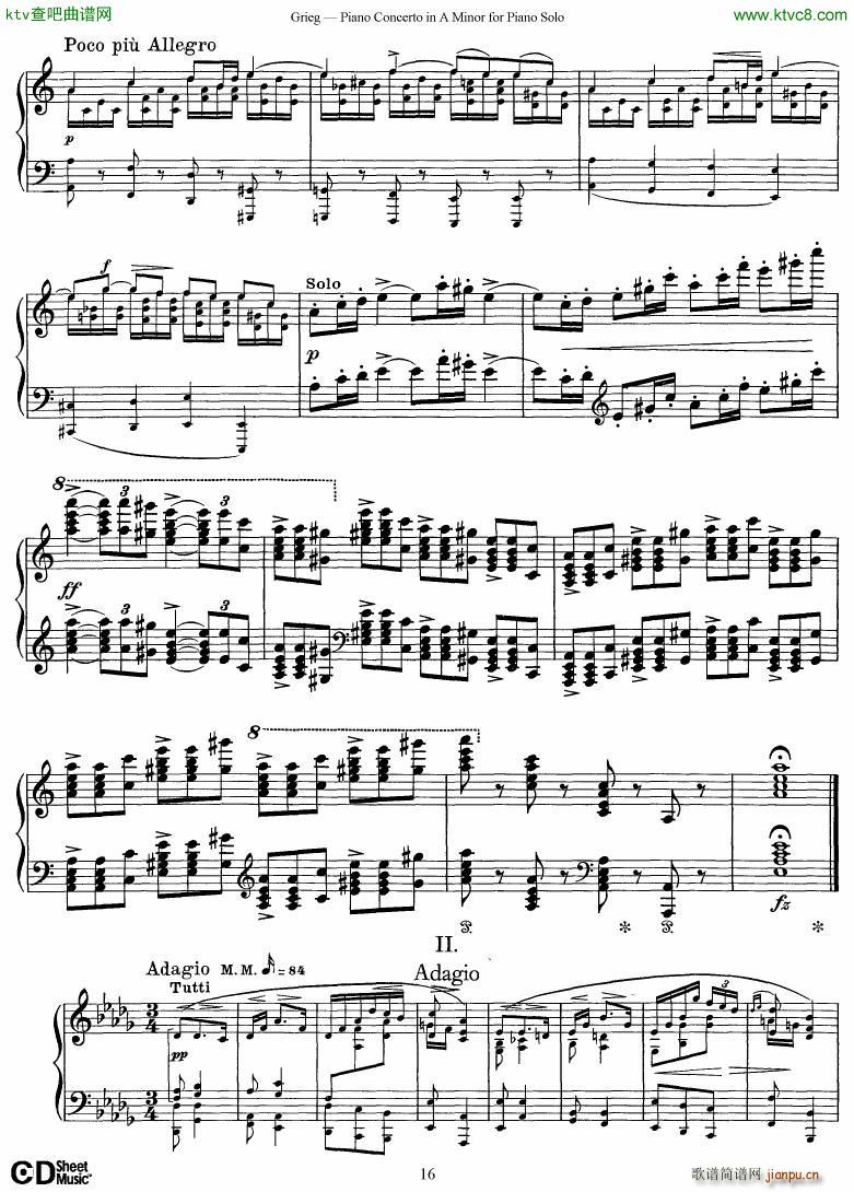 Grieg Piano Concerto solo arr 2 byGrieg()16
