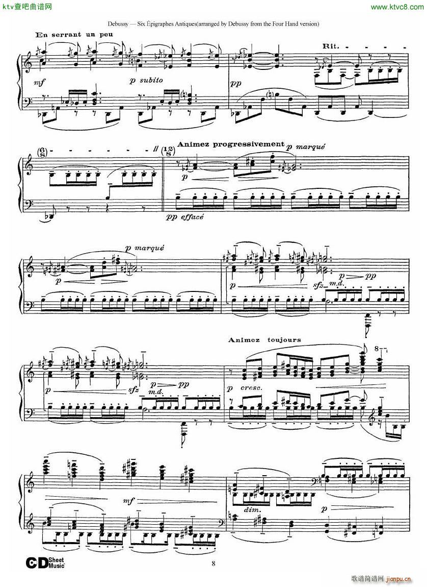 Debussy Sex pigraphes Antique 1 Piano()8