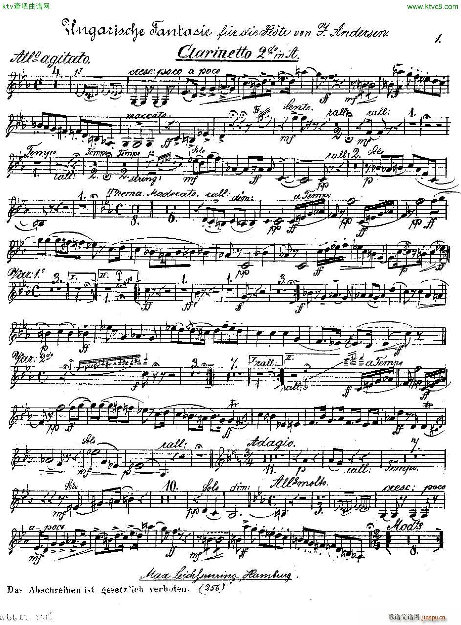 Andersen op 2 Ungarische Fantasie orch parts()34