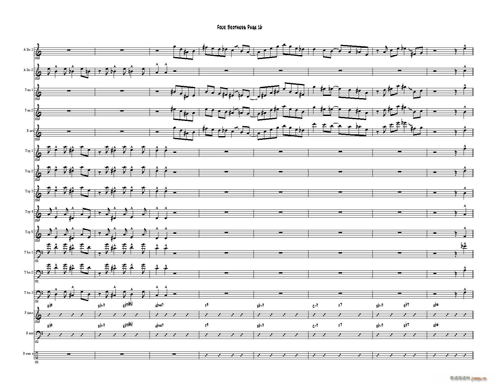 Four Brothers Big Band score()16