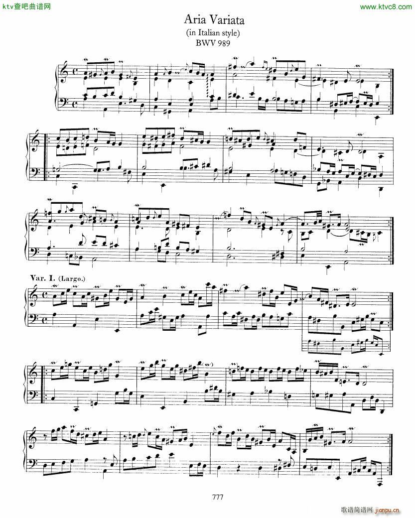 Bach JS BWV 989 Aria Variata()1