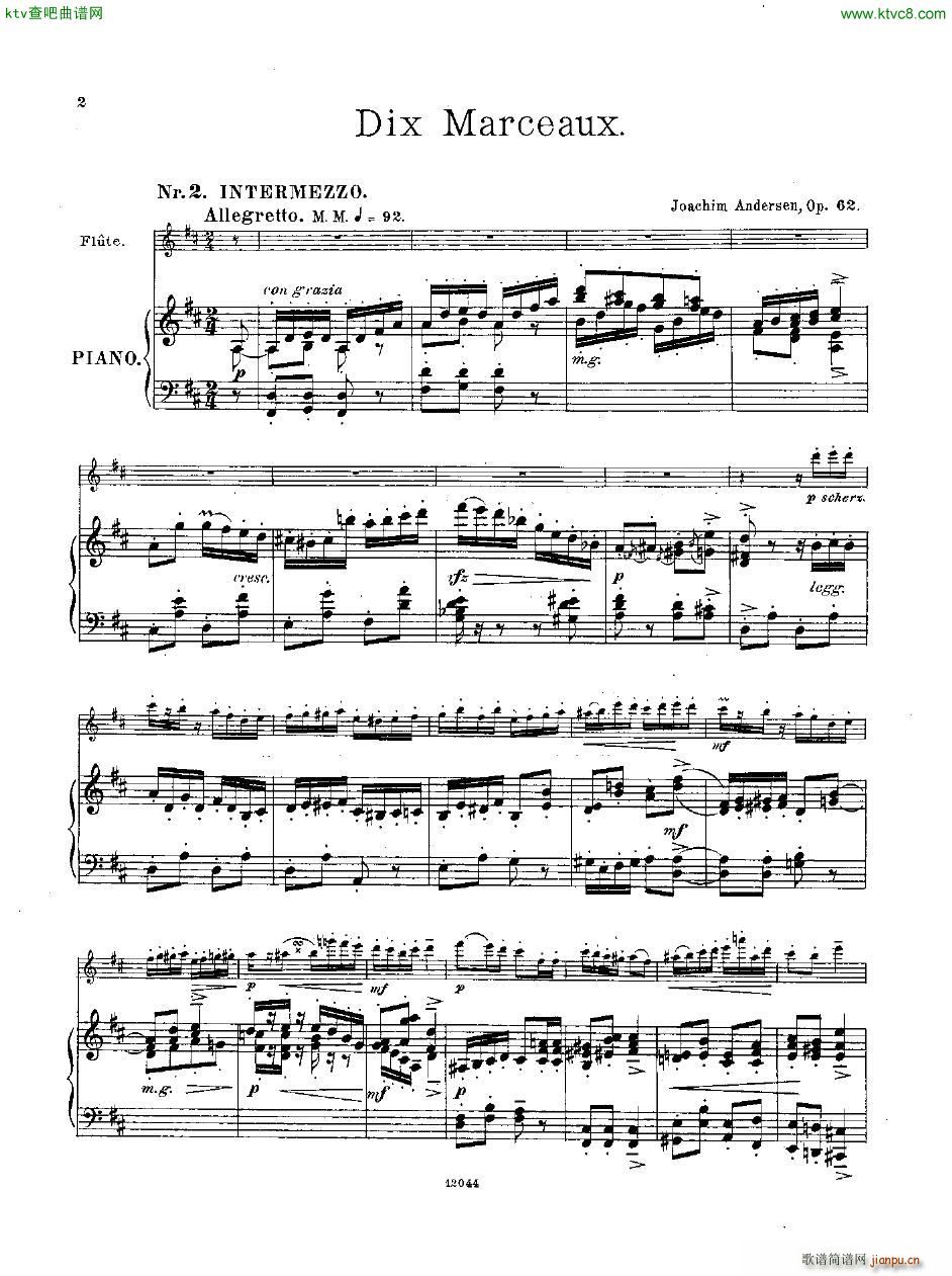 Andersen op 62 Dix Morceaux fl pno()6