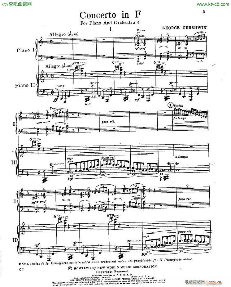 Gershwin Piano Concerto In F ()1