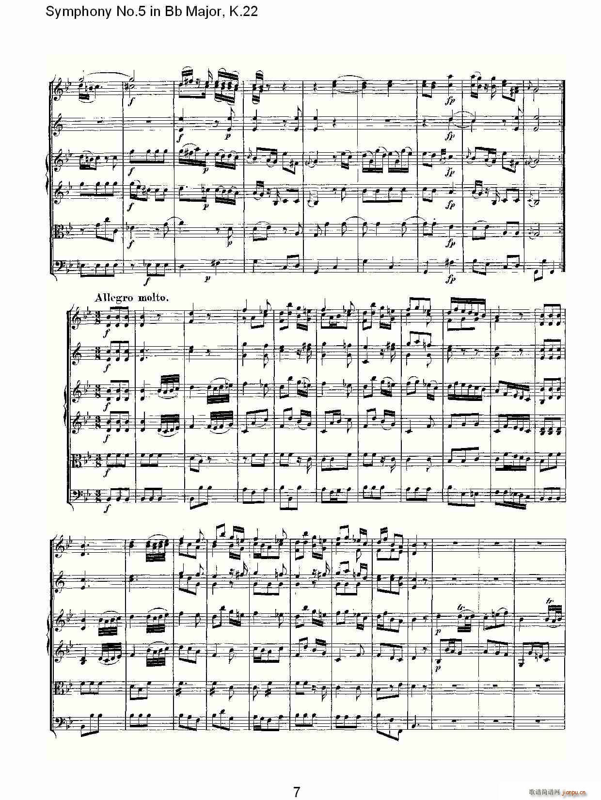 Symphony No.5 in Bb Major, K.22(ʮּ)7