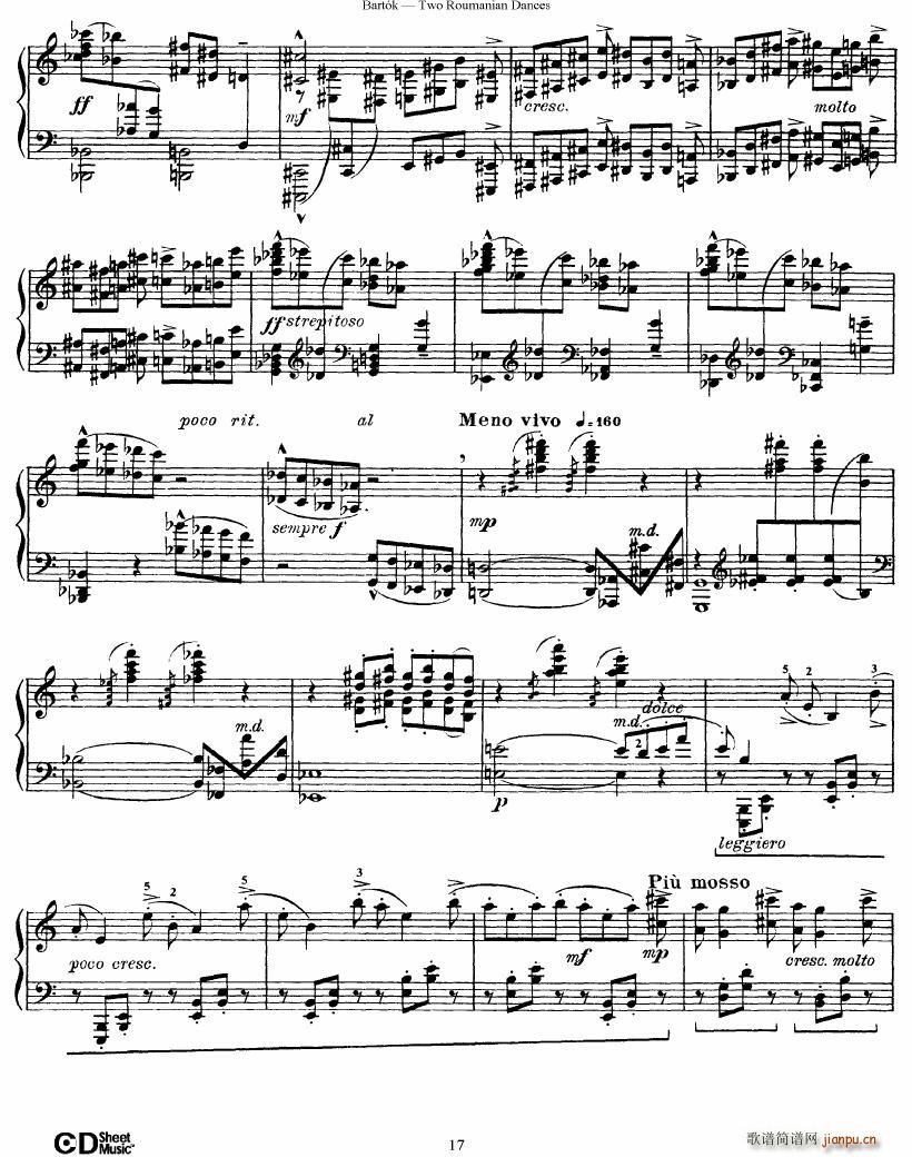 Bartok SZ 43 Two romanian dances op8a()17