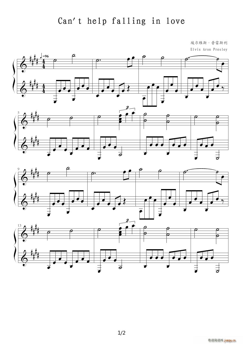Cant help falling in love E()1