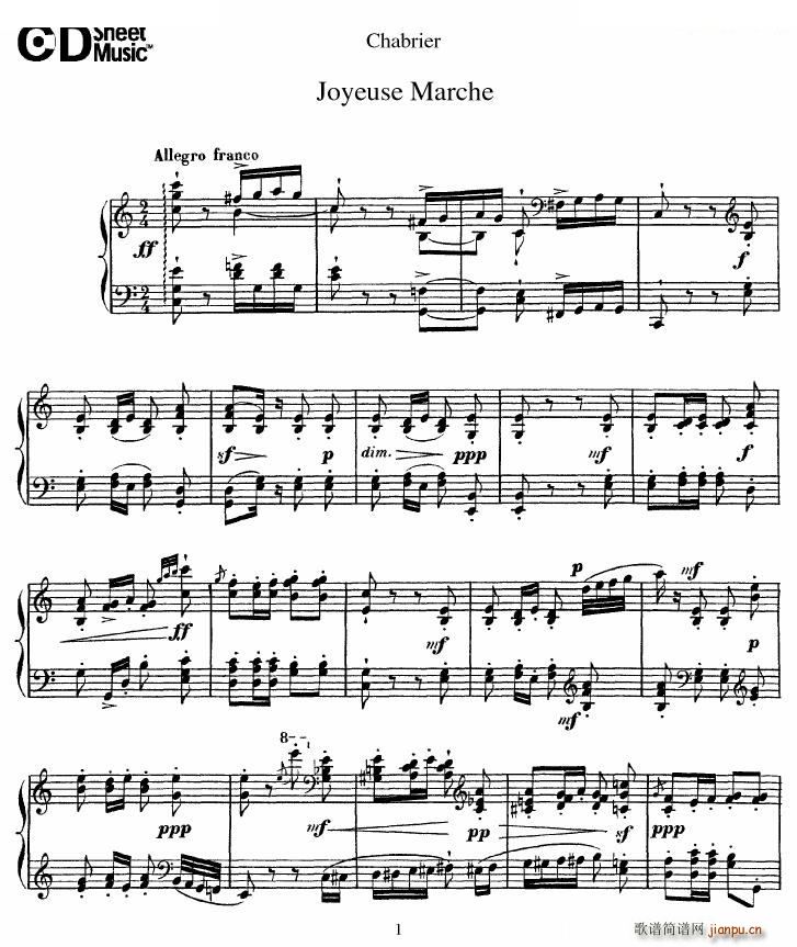 Chabrier Joyeuse Marche Joyeuse Marche(ʮּ)1