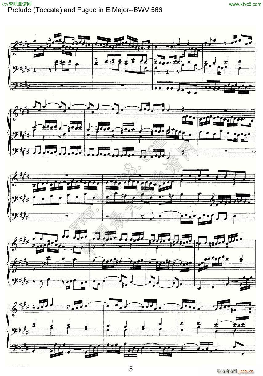 Prelude Toccata and Fugue in E Major BWV 566 ܷ(ʮּ)5