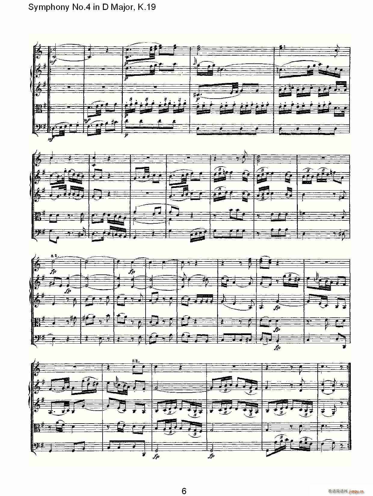 Symphony No.4 in D Major, K.19(ʮּ)6