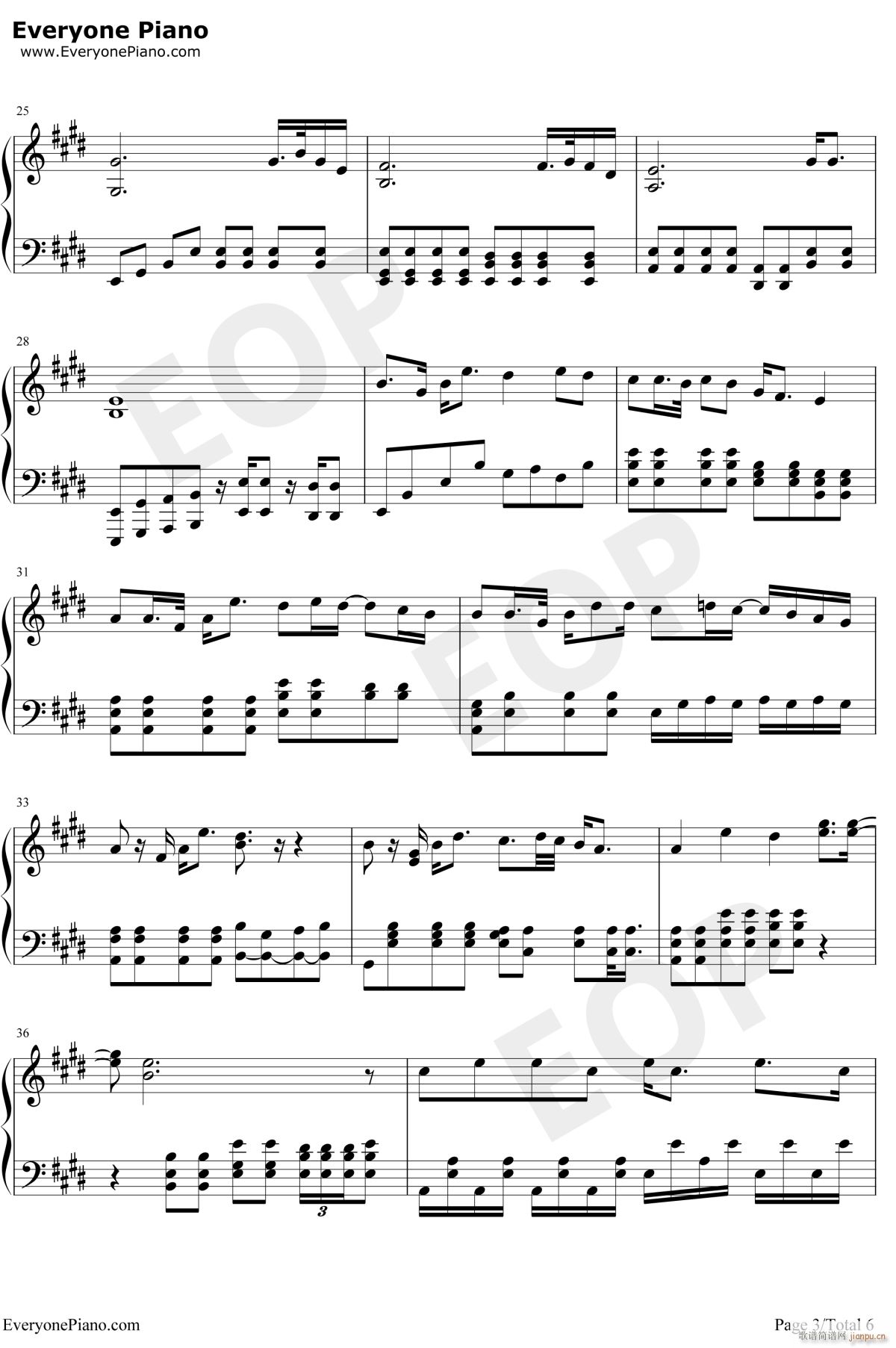 海芋恋-萧敬腾-钢琴谱文件（五线谱、双手简谱、数字谱、Midi、PDF）免费下载