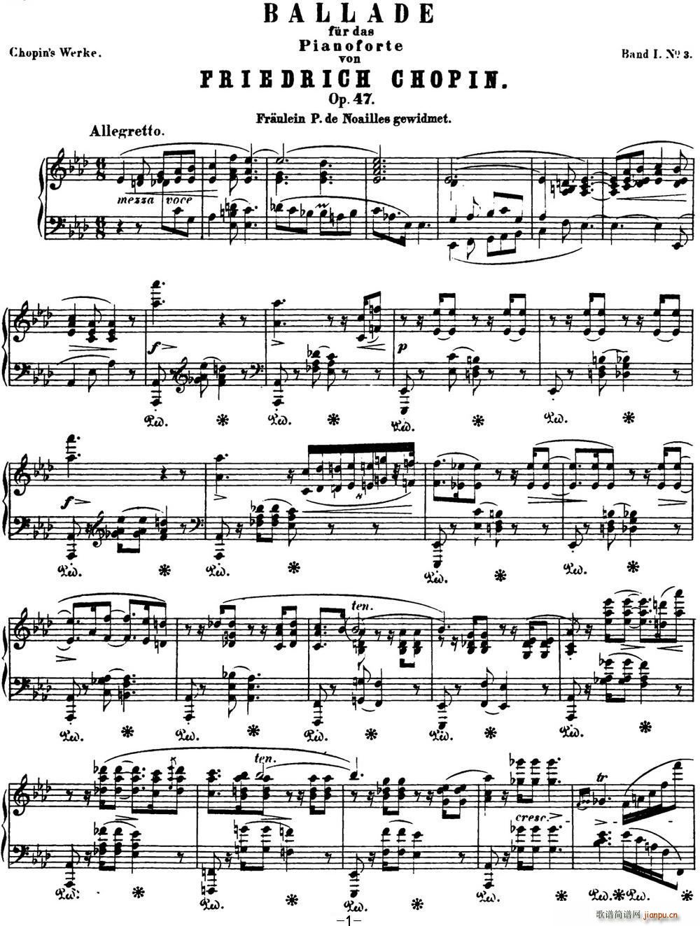 Ф 3 A Chopin Ballade No 3 Op 47()1