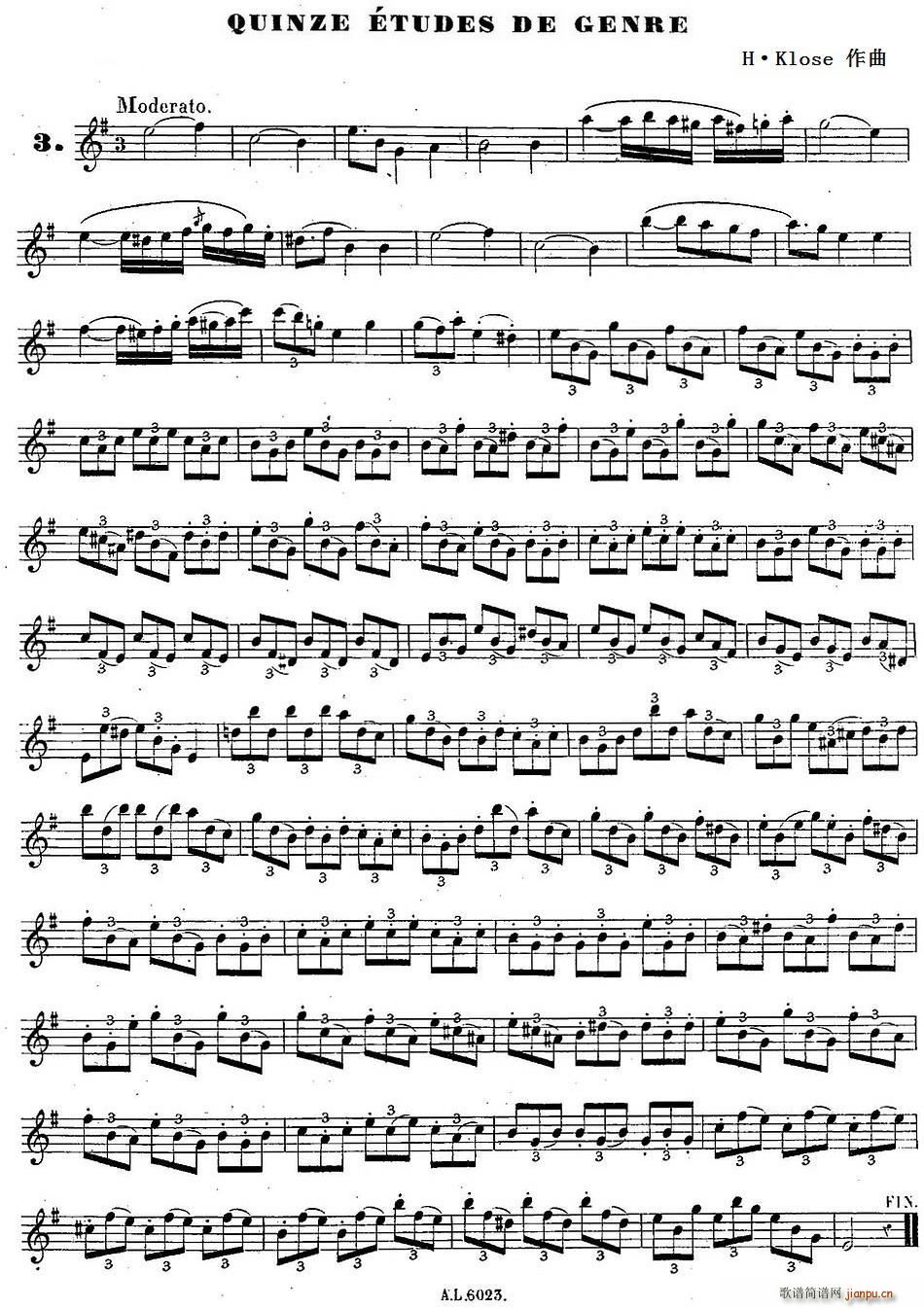 H Kloseϰ Quinze etudes de genre 3(ʮּ)1